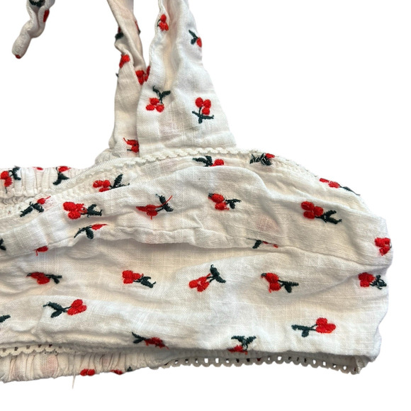 Free People Women's Britt Cherry Embroidered Bralette Medium Festival Top Boho - Picture 5 of 9